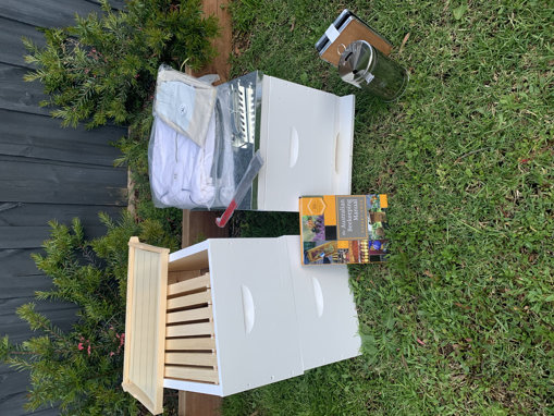 Picture of 8 Frame Established Beehive w/ protective gear + tools + 2 extra supers and Australian Beekeeping Manual